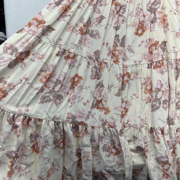 Christy Dawn Ivory Floral Tiered Maxi Dress Size M/L Recycled Deadstock Fabric - Picture 5 of 12